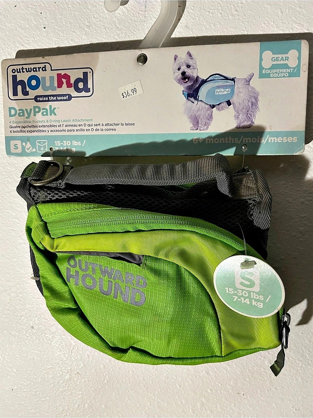 Outward Hound DayPak Green & Black Dog Backpack Small